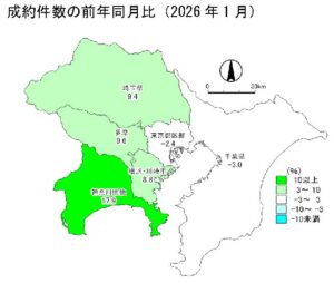 中古マンション成約件数の前年同月比